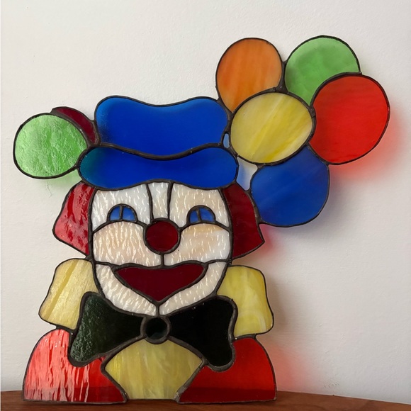 Vibrant Stained Glass Clown Art with Balloons - Picture 7 of 10